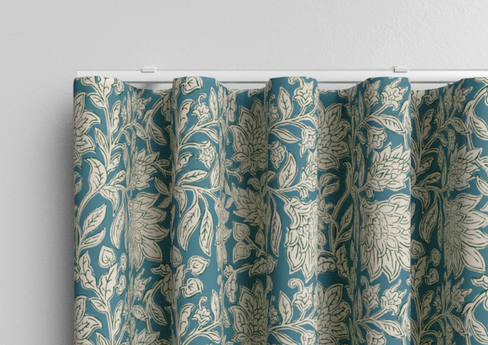 Land & Shore Rowallane, Teal - Made to Measure Curtains - Image 13